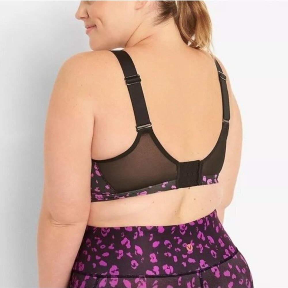 NWT Cacique Lane Bryant LIVI High-Impact Underwire Wicking Sport Bra Pink Floral - Picture 3 of 4